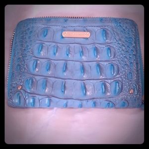 Turquoise blue Brahmin wallet medium